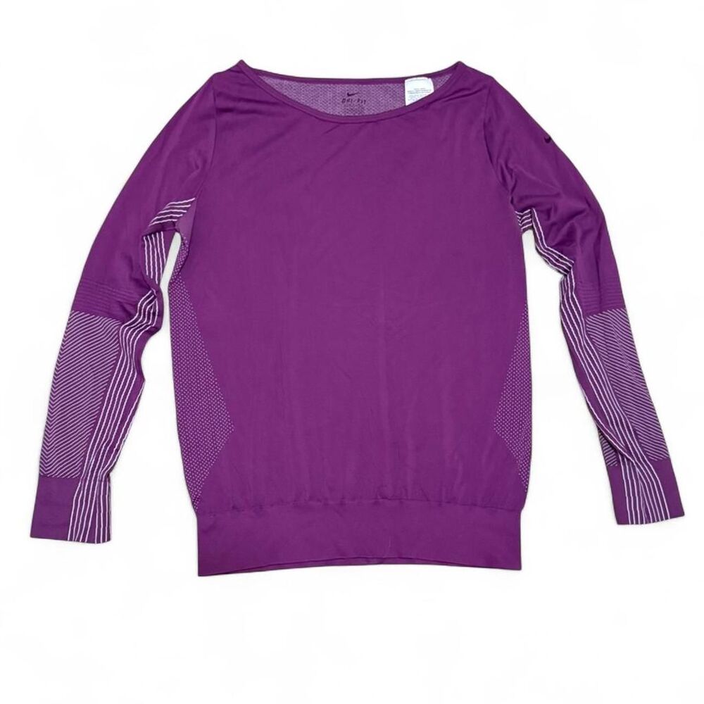Women’s Nike purple dri-fit long sleeve top. Size L